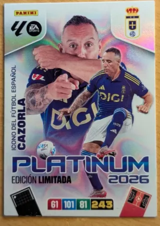 Carta Panini Cazorla Platinum Edición Limitada 202