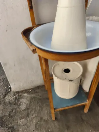 Palanganero madera antiguo S.XIX