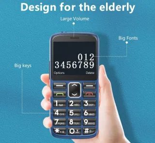 Cellulare Tasti Grandi Blu Navy - SOS per anziani