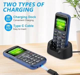 Cellulare Tasti Grandi Blu Navy - SOS per anziani