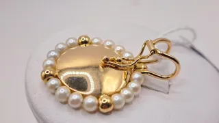 Colgante Oro 18k Virgen Perlas