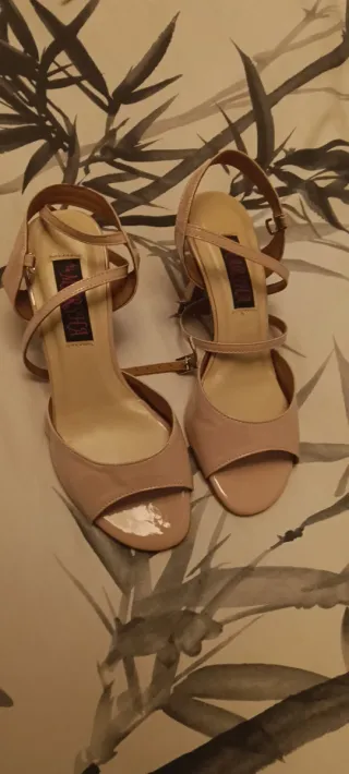 Zapatos de tango beige/rosa Talla 35.5