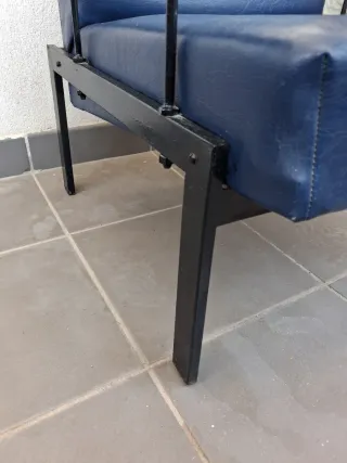 Sillón original marca Skai Azul Años 60/70