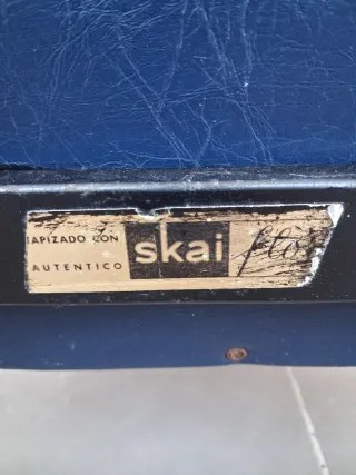 Sillón original marca Skai Azul Años 60/70