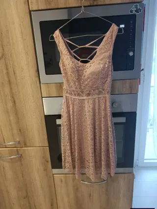 Vestito pizzo rosa taglia L