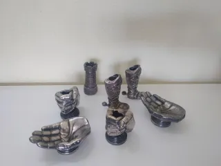 Lote 8 Metal:5 Fundas Mecheros+2 Ceniceros Vintage