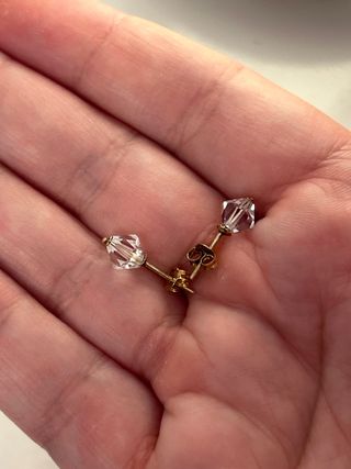 Pendientes de oro y cristal