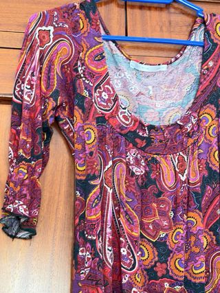 Vestido estampado paisley mujer