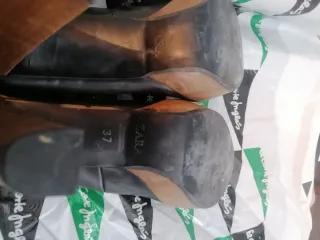 Zapatos de tacón negros piel plataforma T. 36