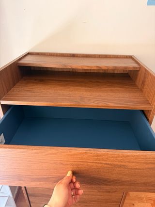 Cómoda 5 cajones madera y metal