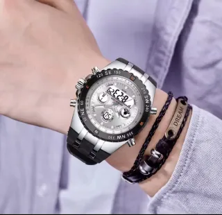 Reloj Hombre Golden Hour Negro/Plata