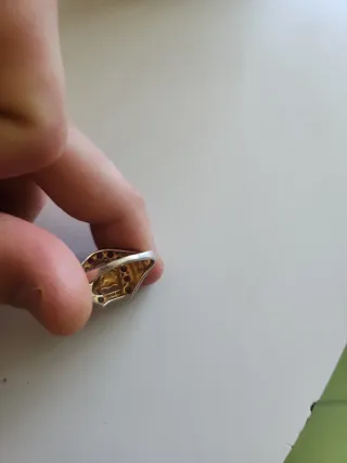 Anillo de plata con forma de herradura.