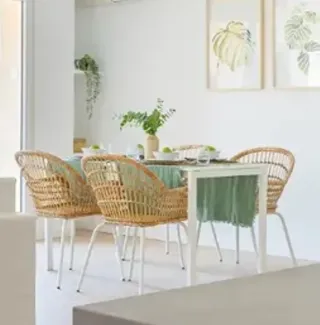 Mesa de cocina blanca madera