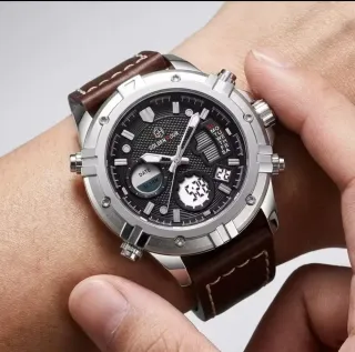 Reloj Golden Hour Hombre Marrón/Plata