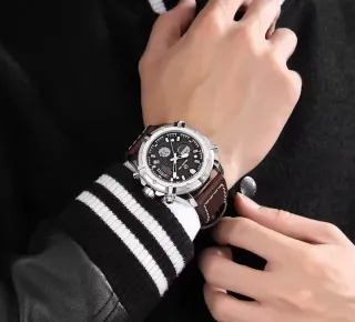 Reloj Golden Hour Hombre Marrón/Plata