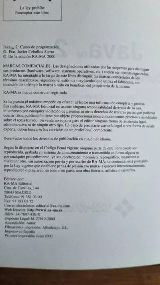 Libro: Java 2. Curso de programación.