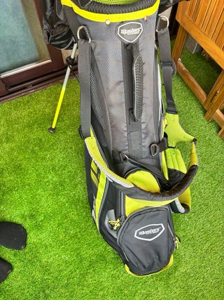 Bolsa de palos de golf negra y amarilla