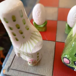 Scacchi vintage artigianali rari/ceramica dipinta