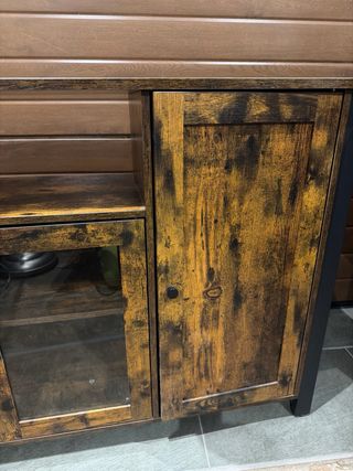 Mueble recibidor industrial marrón