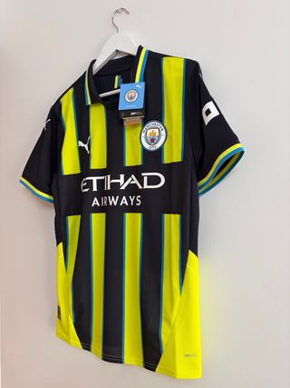 Camiseta Manchester City Haaland 9 Negra y Amarill