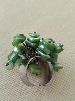 Anillo ajustable bisutería verde