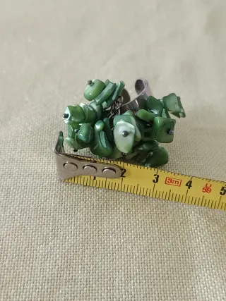 Anillo ajustable bisutería verde