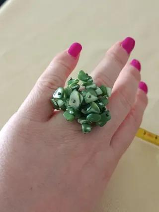 Anillo ajustable bisutería verde