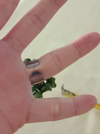 Anillo ajustable bisutería verde