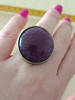 Anillo ajustable bisutería morado