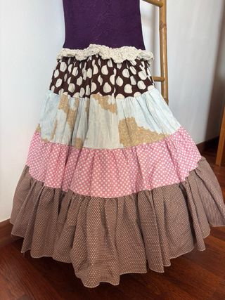 Vestido Flamenca morado con Volantes.