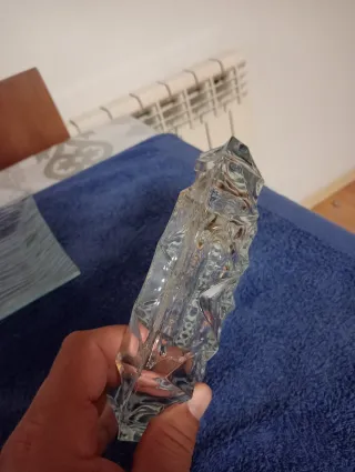 Cenicero de cristal tallado vintage.