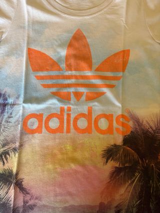 T-shirt Adidas Logo Arancione Bianco