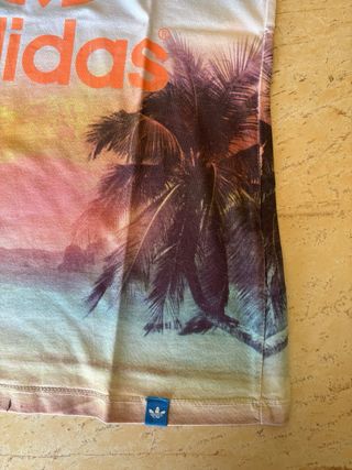 T-shirt Adidas Logo Arancione Bianco