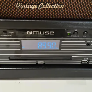 Tocadiscos Muse Multifunción Negro/Marrón