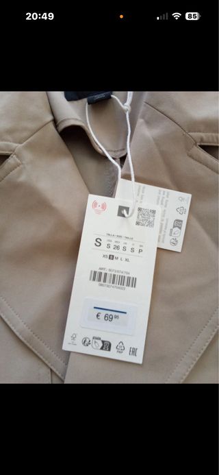 Gabardina Zara Beige da mucha talla