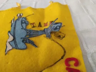 3 Banderines Antiguos Fieltro Personalizados