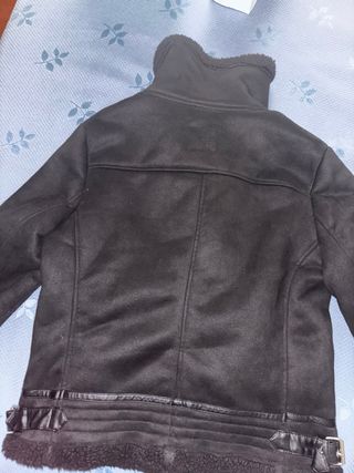 Chaqueta Biker Zara Borreguito Negra