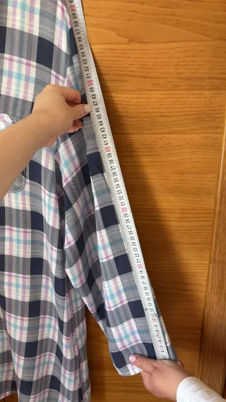 Camisa cuadros azul y rosa Talla L/40