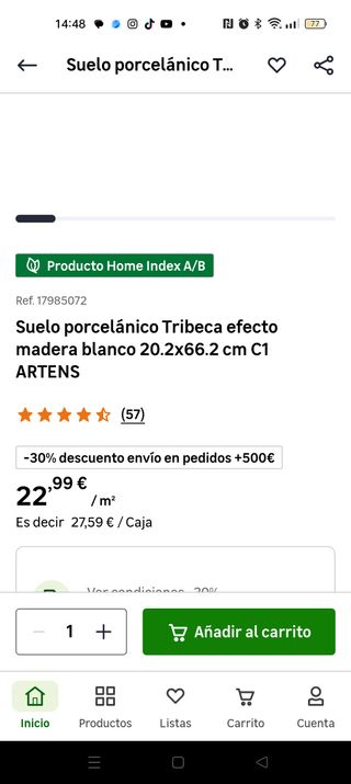 Suelo Tribeca Blanco Leroy Merlin sin estrenar