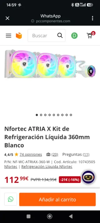 Nfortec ATRIA X Kit Refrigeración Líquida 360mm