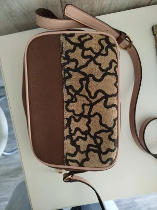 Bolso bandolera Tous beige y marrón