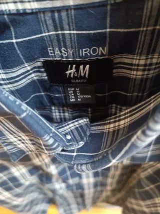 Camisa H&M cuadros azul y blanco