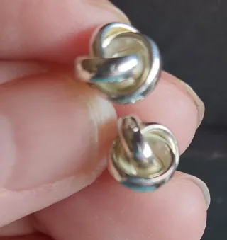 Lote pendientes plata y granates de Praga