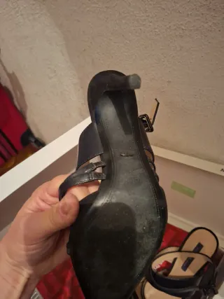 Sandalias Piel Violeta by Mango Talla 38/39