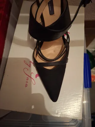 Sandalias Piel Violeta by Mango Talla 38/39