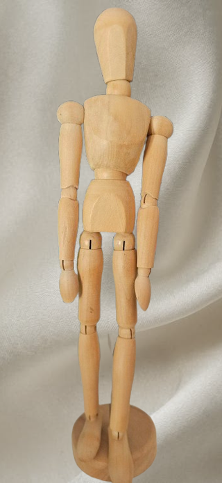 Muñeco de madera articulado para dibujo