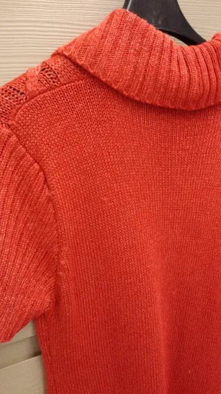 Cardigan estivo in seta rosso