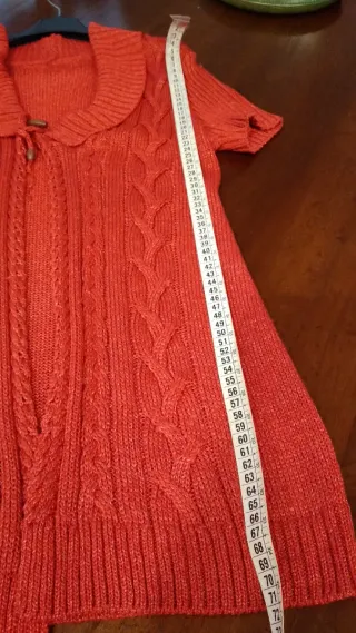 Cardigan estivo in seta rosso