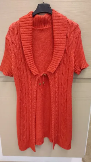 Cardigan estivo in seta rosso