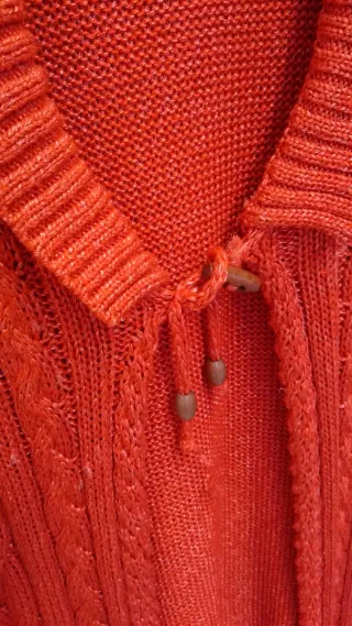Cardigan estivo in seta rosso